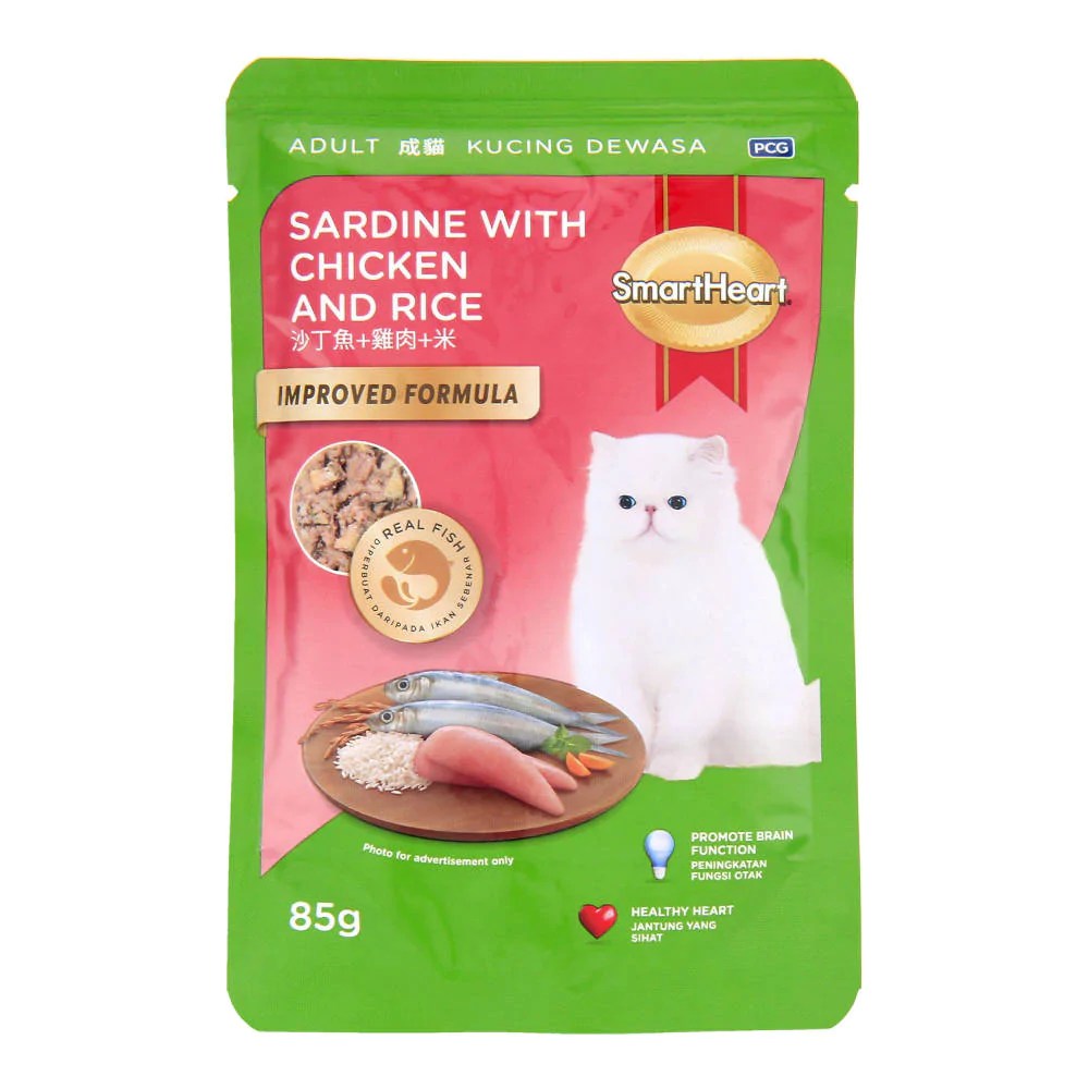 SmartHeart Adult Cat Food Sardine Chicken & Rice Flavor