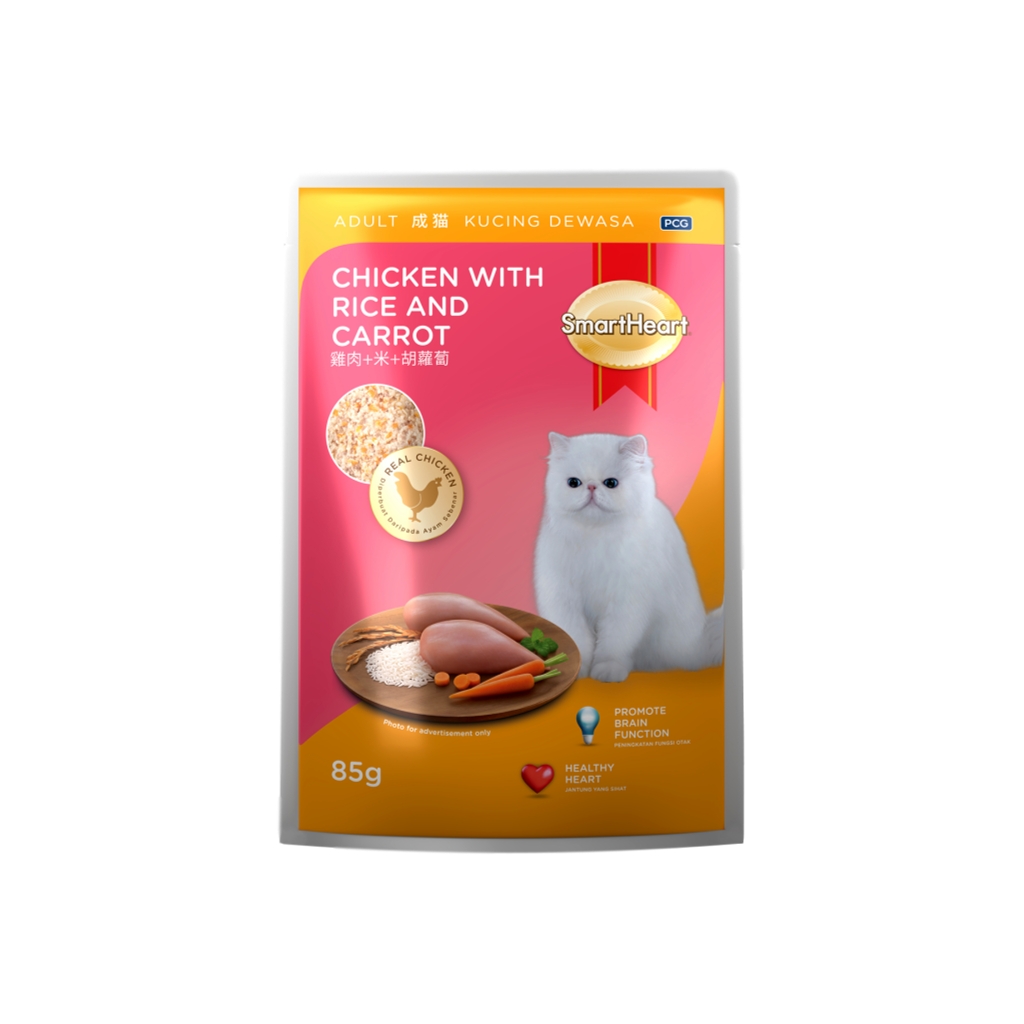 SmartHeart Adult Cat Food Chicken With Rice & Carrot