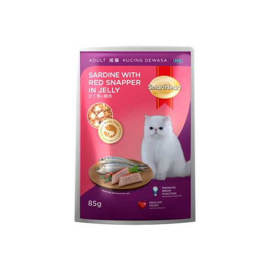 SmartHeart Adult Cat Food Sardine With Red Snapper In Jelly