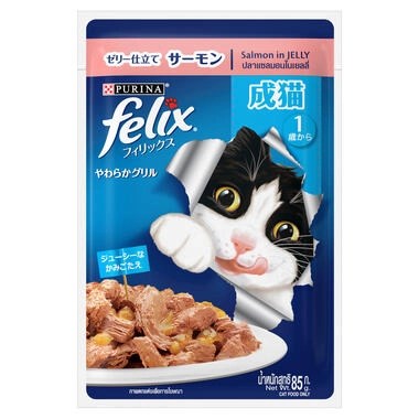 Purina Felix Adult Cat Food With Salmon In Jelly 85gm