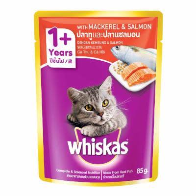 Whiskas Cat Food Pouch Mackerel & Salmon Flavor