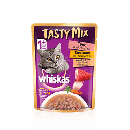 Whiskas Cat Food Tasty Mix Tuna Kanikama Carrot in Gravy