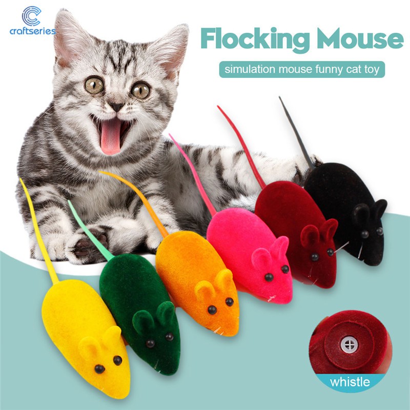 Pet Rubber Mouse Rat Squeak Sound Toy For Cats 1pcs