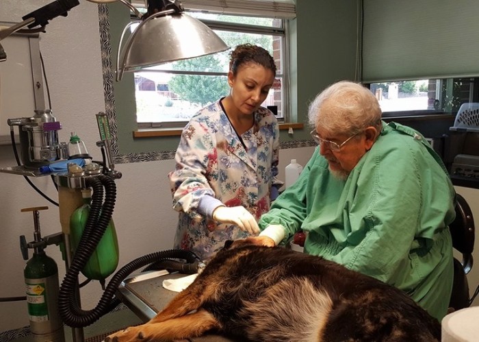 For decades Dr. Edward Garcia provided free medical attention to save shelter animals. Here, performing surgery.