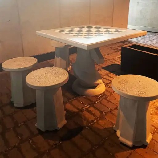 GFRC chess table for garden and gfrc benches