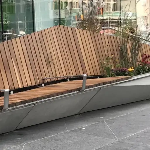 UHPC bench with planter