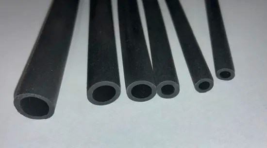 Black Santoprene TPR stock tubing in six diameters