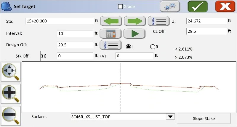 Carlson SurvPC road staking interface for field layout and survey workflows