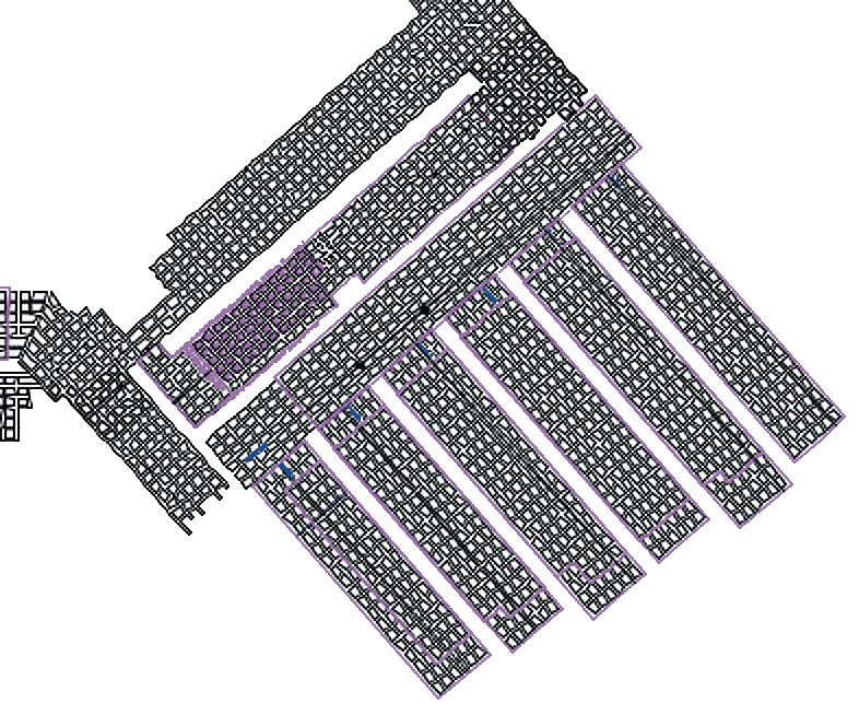 Carlson Underground Mining large underground mine map with room-and-pillar layout