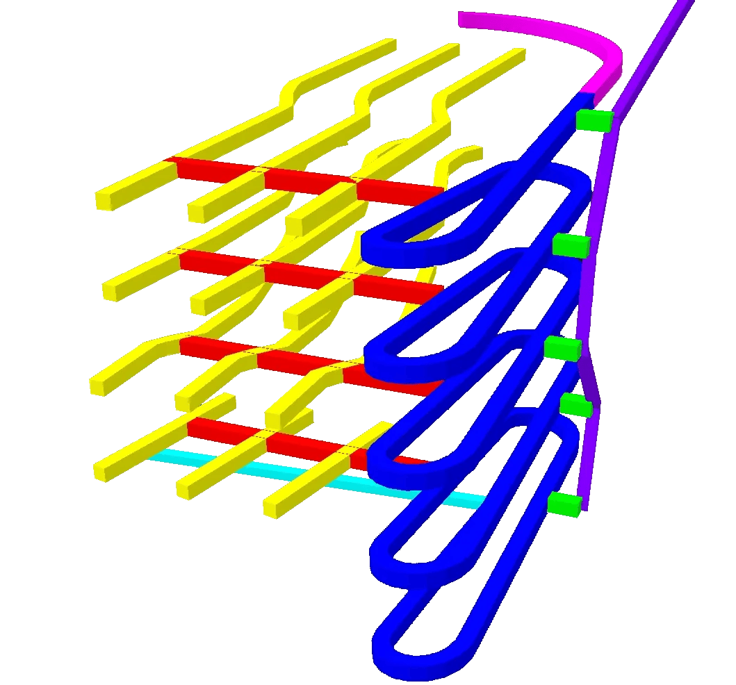 Carlson Underground Mining solid layout model showing underground mine design geometry