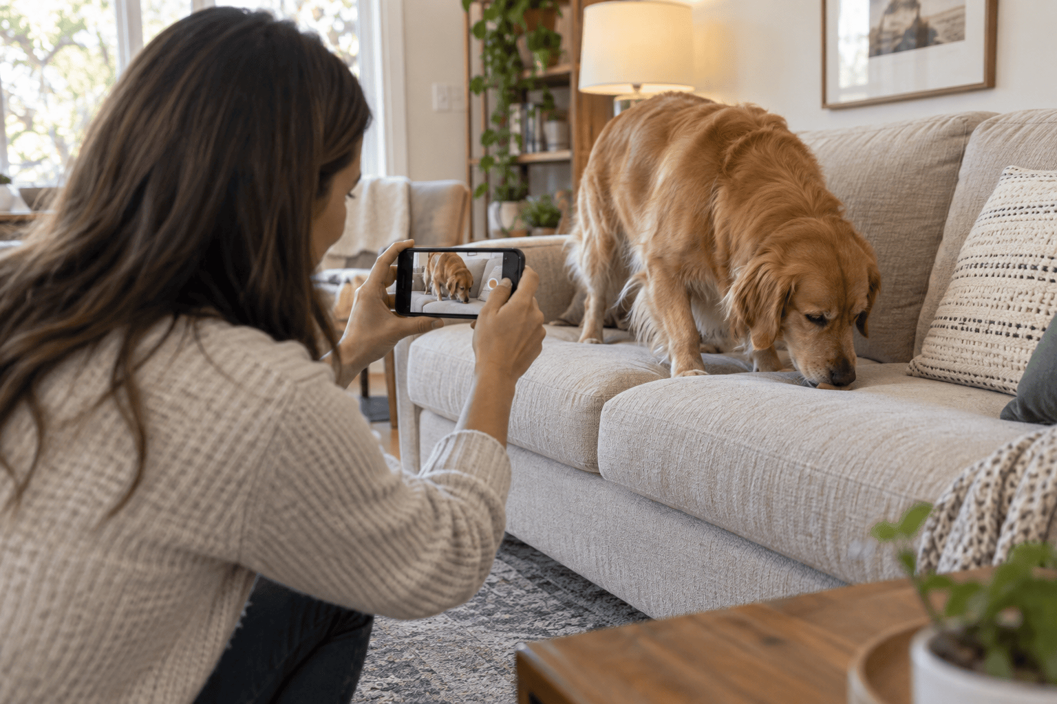 Owner records a short behavior clip for a vet