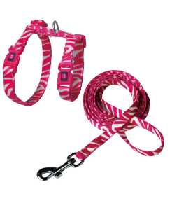 DOCO LOCO Cat Harness + Leash Combo - Printed Pattern 6ft (DCAT202+2072)