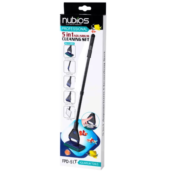 Chicos Nubios 5 In 1 Aquarium Cleaning Set (With Telescopic Handle), 67Cm