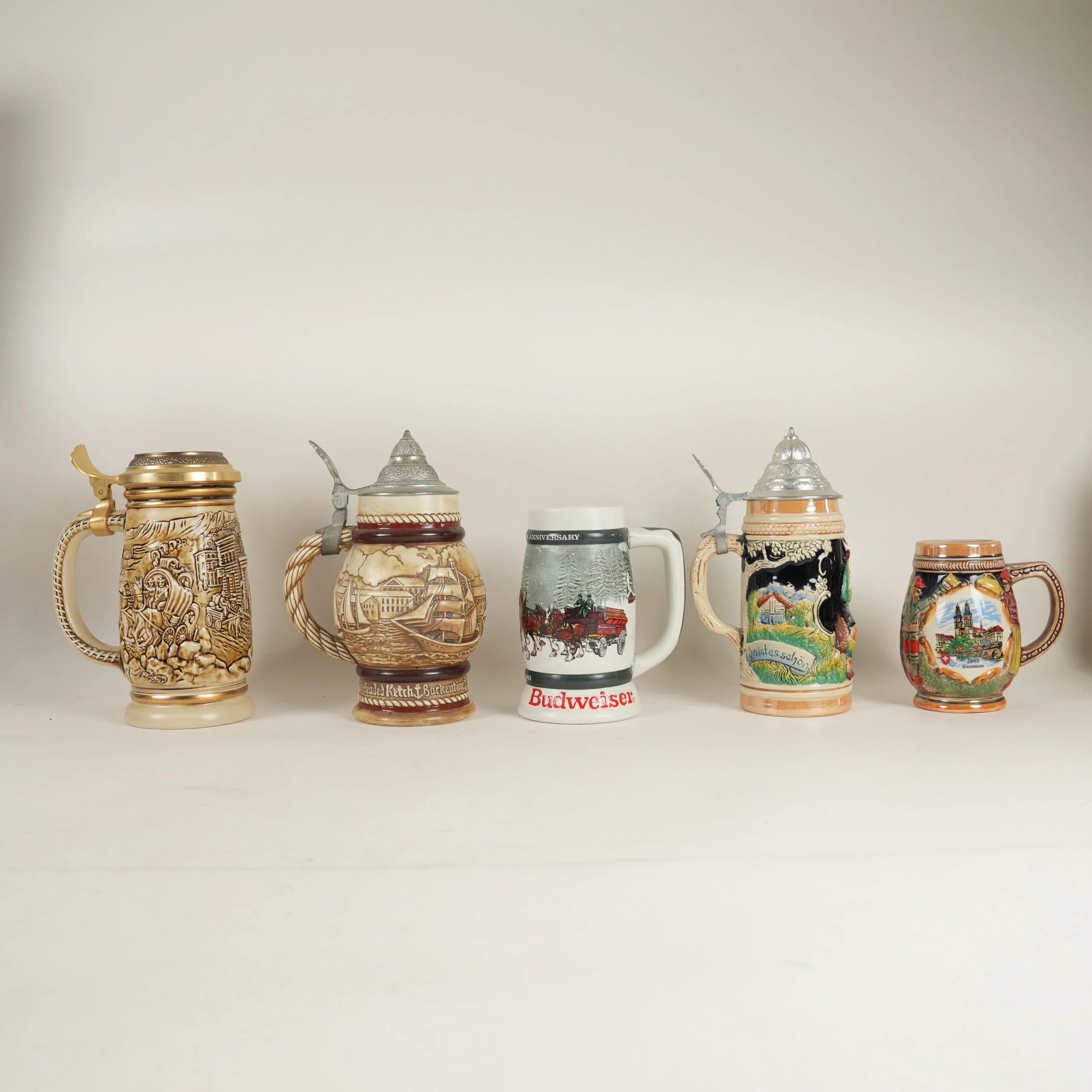 16x Assorted Vintage German Beer Steins - 31714 - PGS Gold And Coin