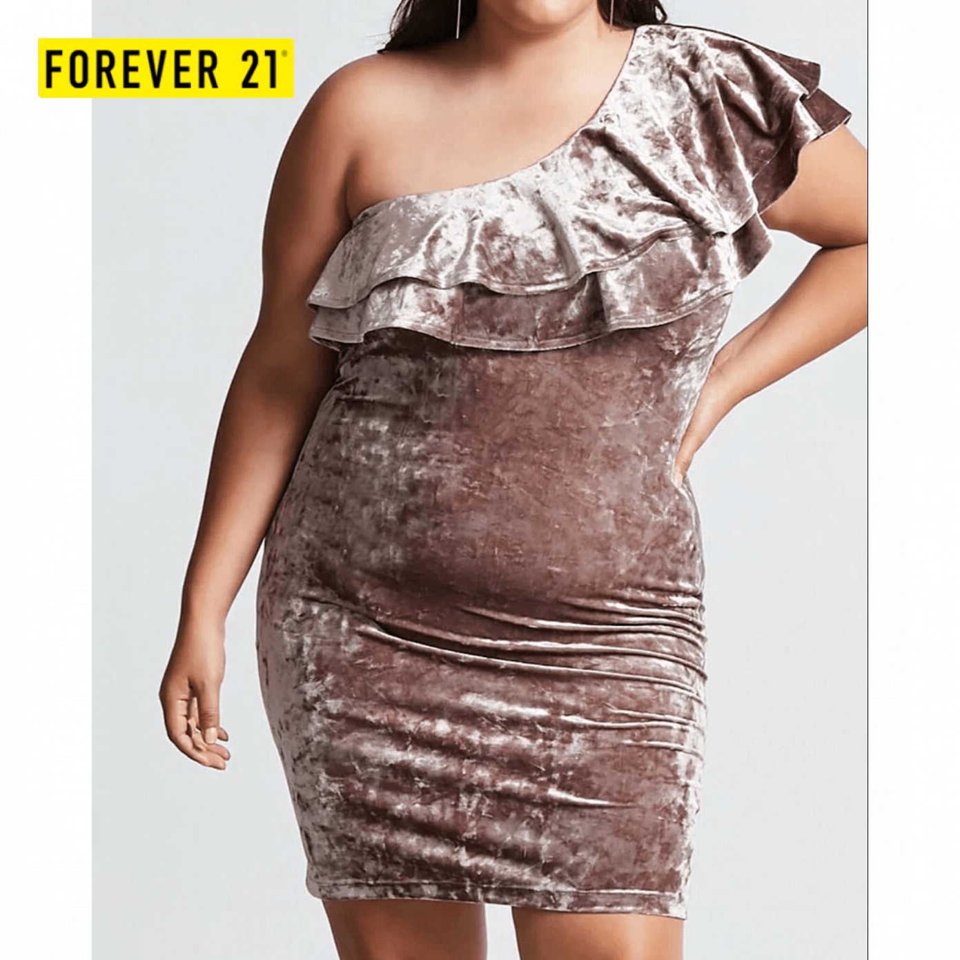 Forever 21 Plus Size Crushed Velvet Dress Cocoa Lazada Ph
