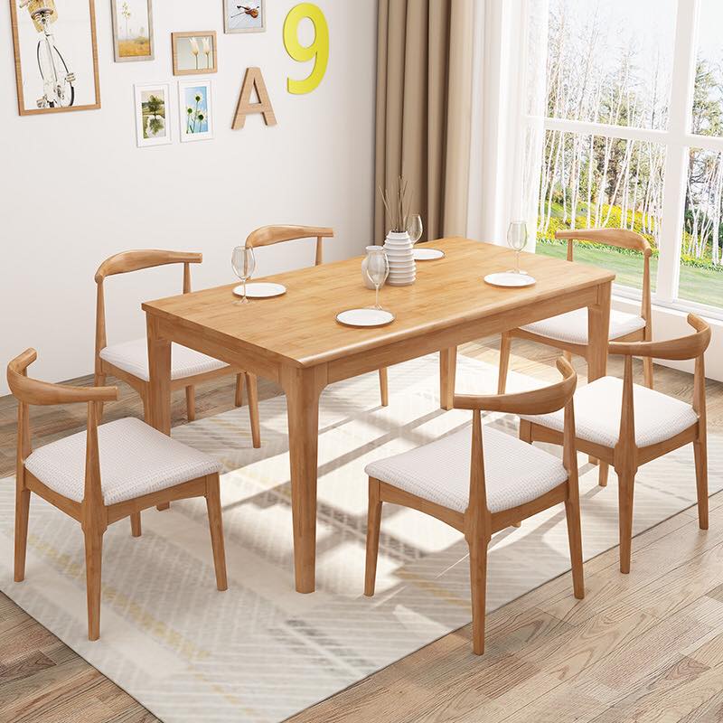 Solid Wood Nordic Style Dining Table Wood Top Lazada Ph