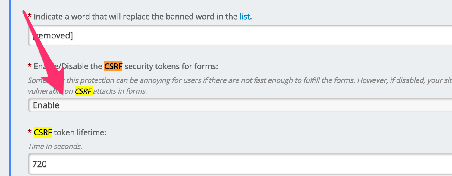 CSRF security token issue