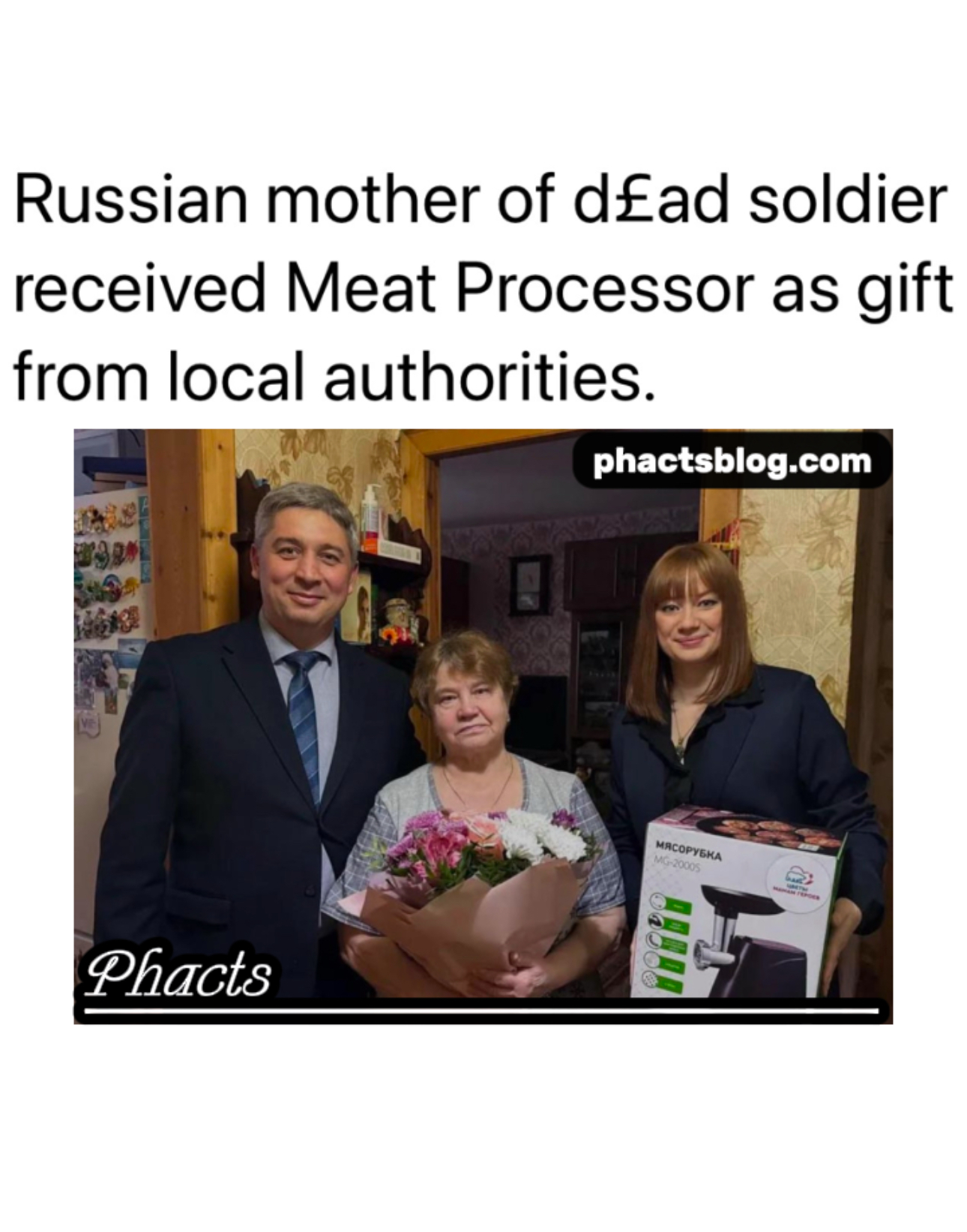Dead Soldier’s Mom Receives Meat Processor As Condolence Gift