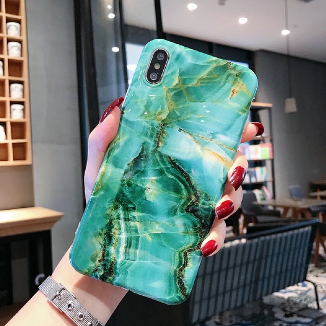 Emerald Green Marble iPhone Case
