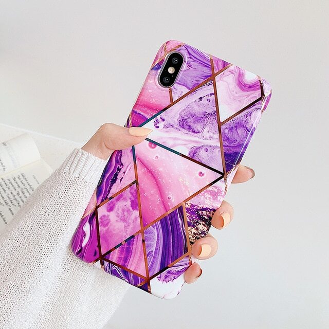 Purple Fantasy Geo Marble iPhone Case
