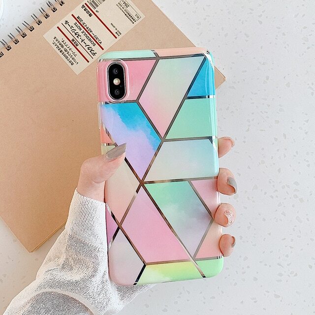 Tropical Breeze Geo Marble iPhone Case