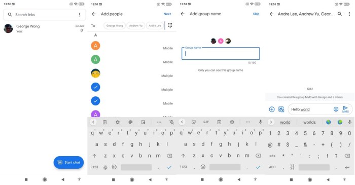 How to receive group texts on android