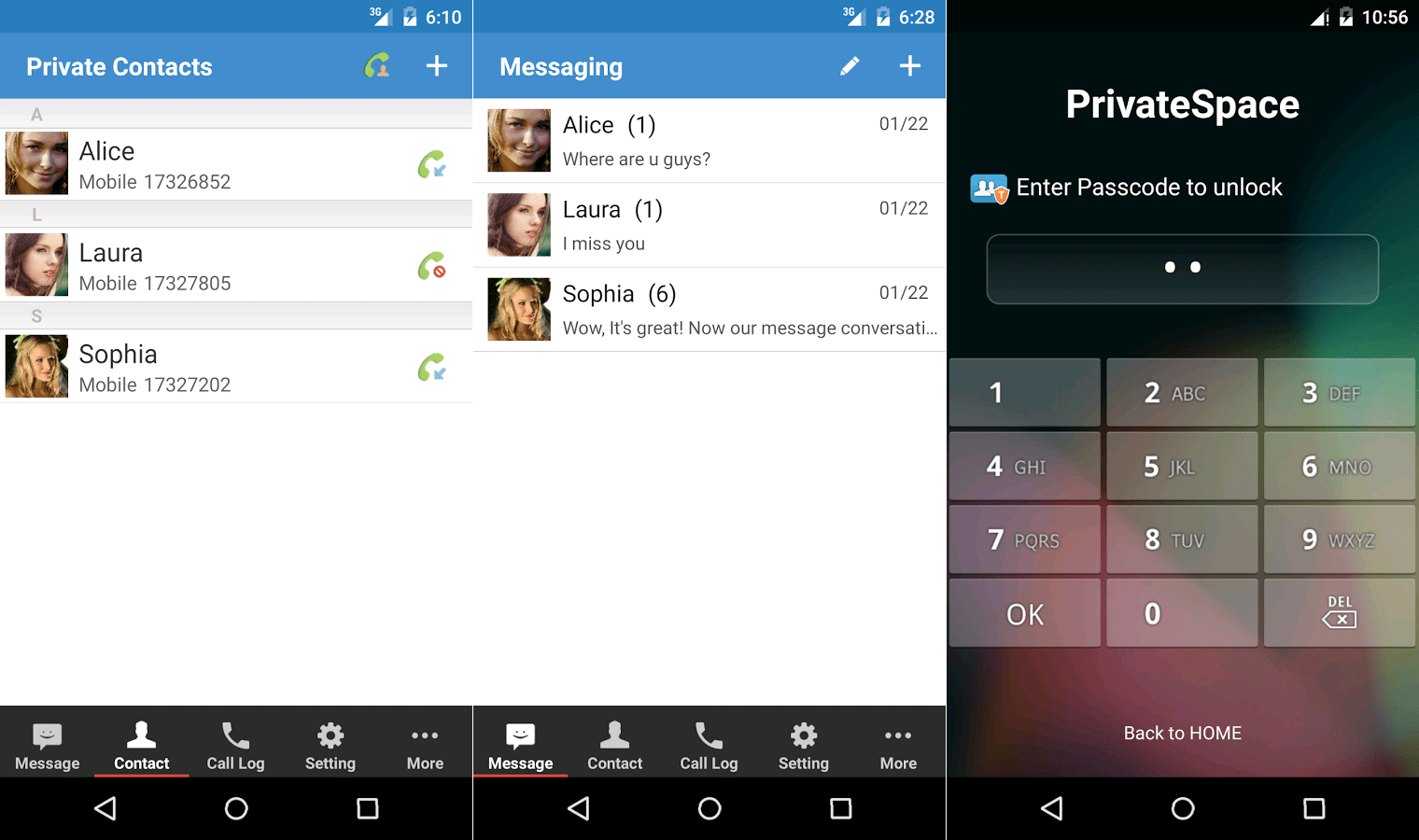 Hidden secret texting apps for android