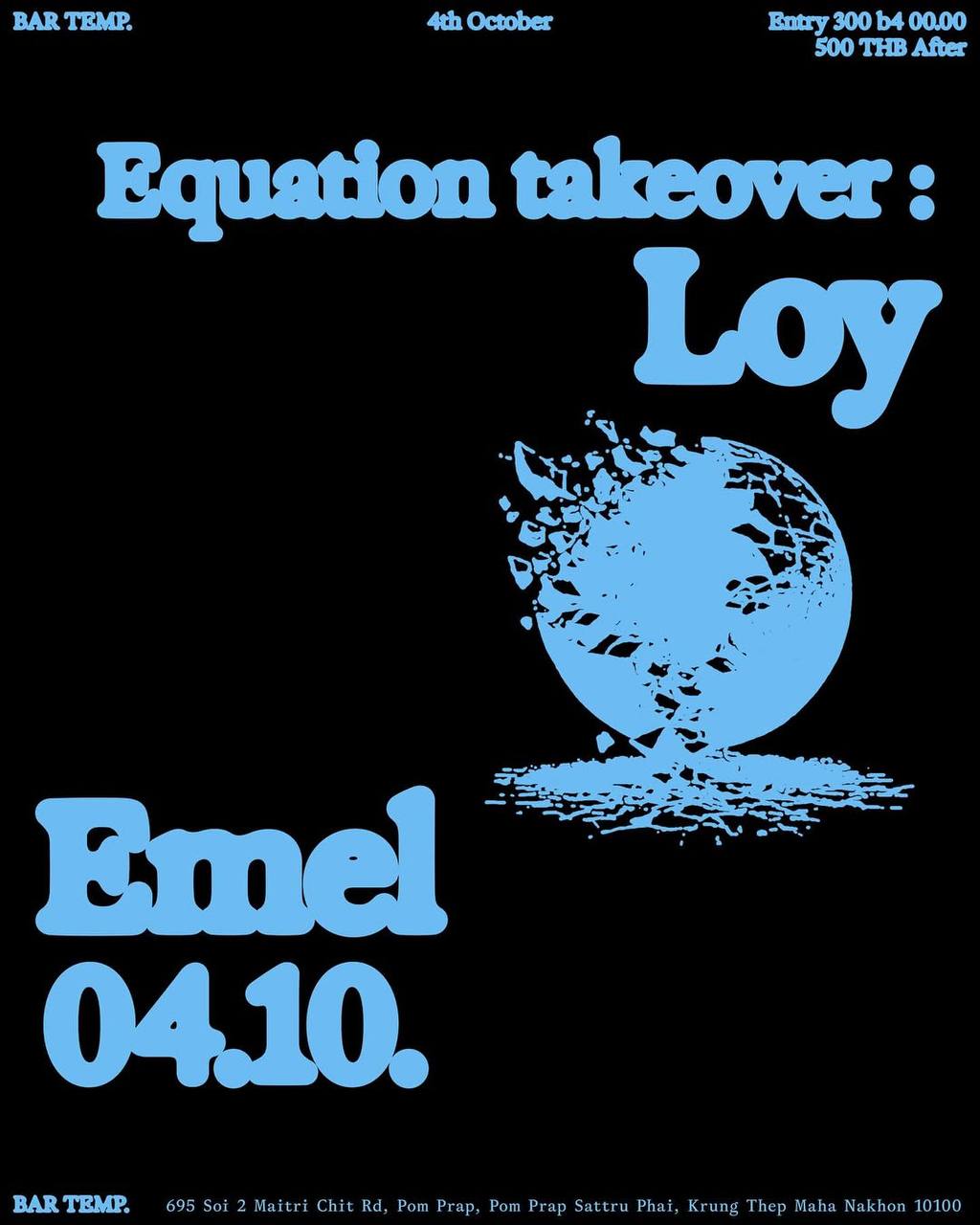 Equation Takeover: Loy & Emel at Bar Temp Bangkok