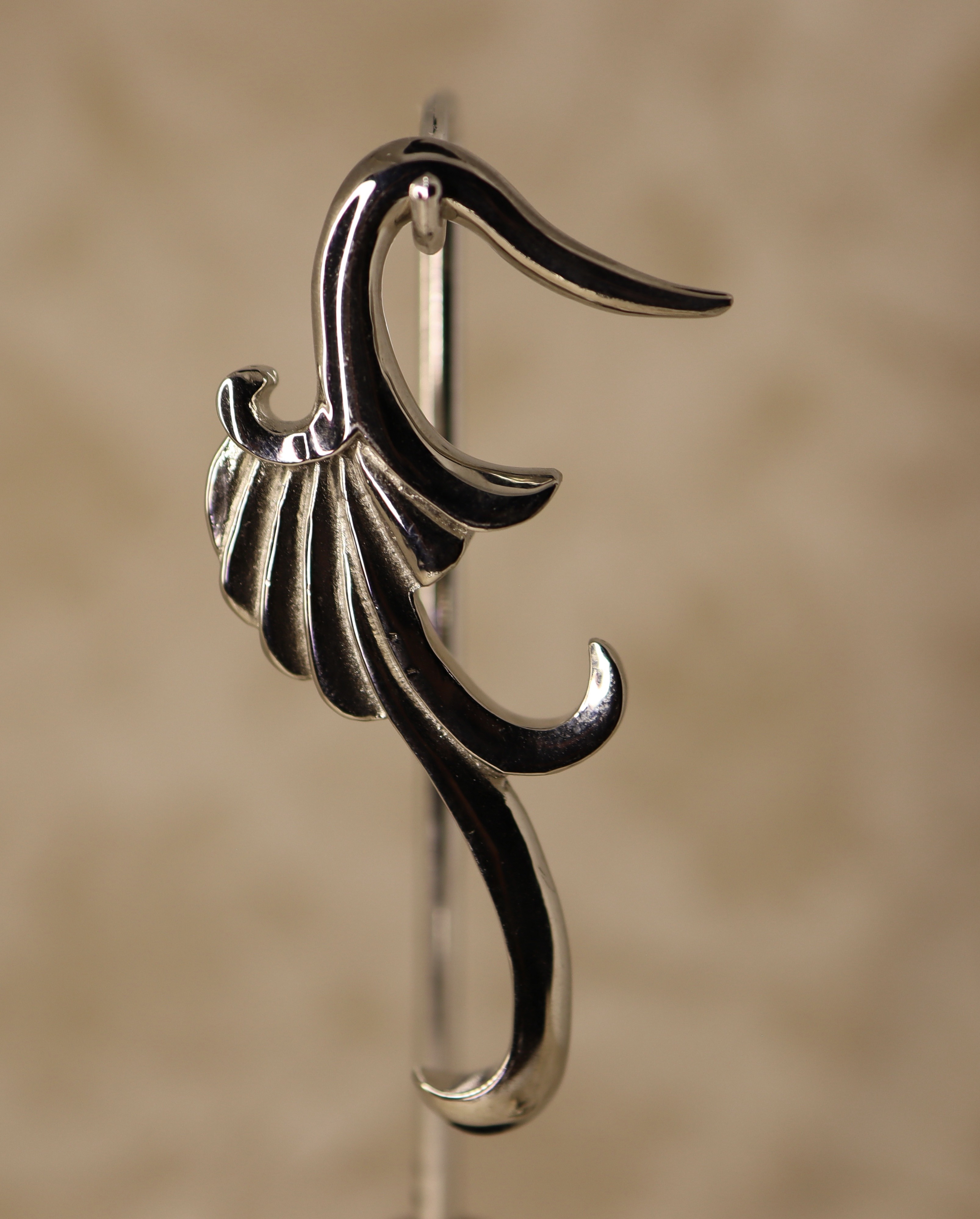 White Brass Adorned Hook Hanger