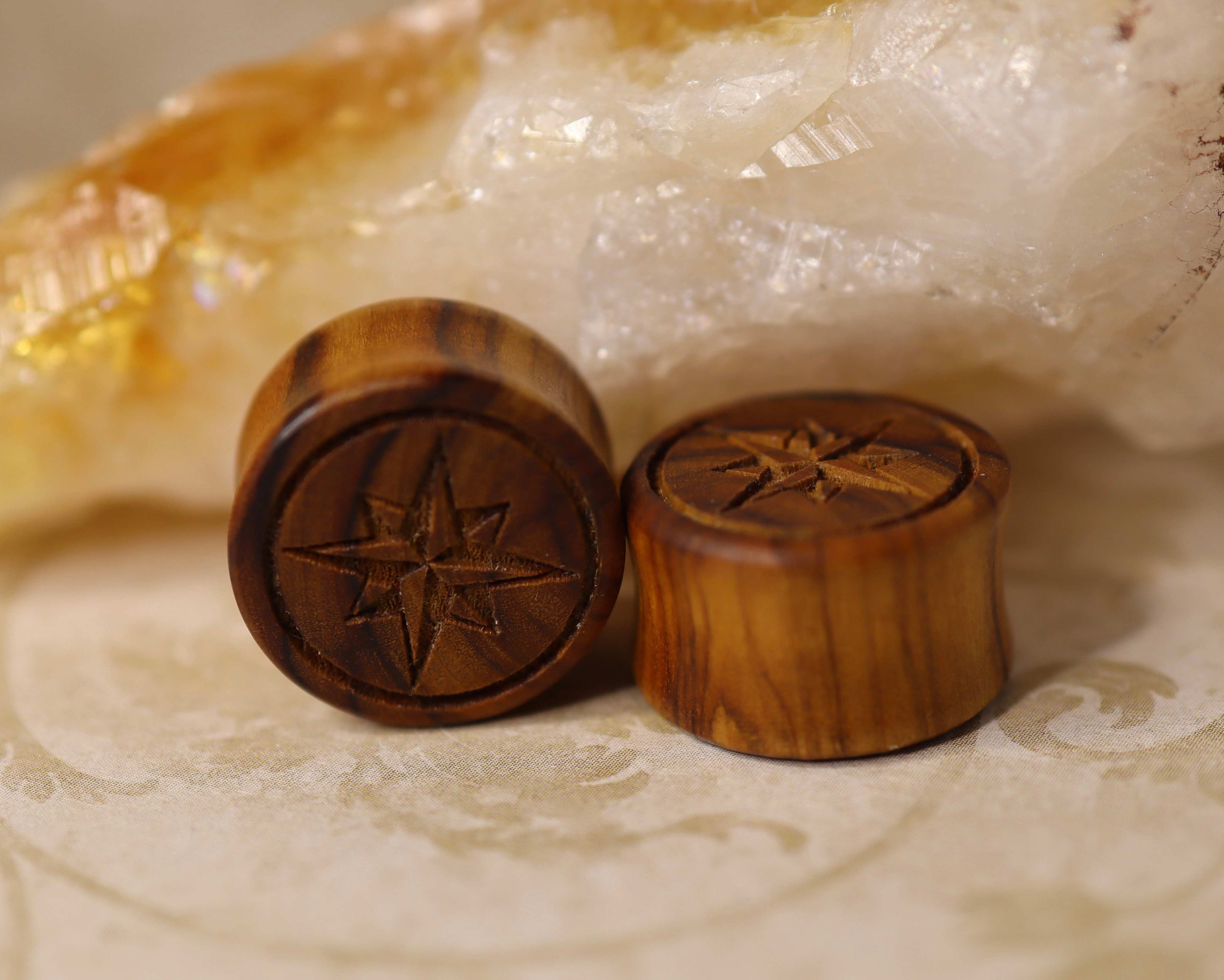 Compass Rose Wood Plug