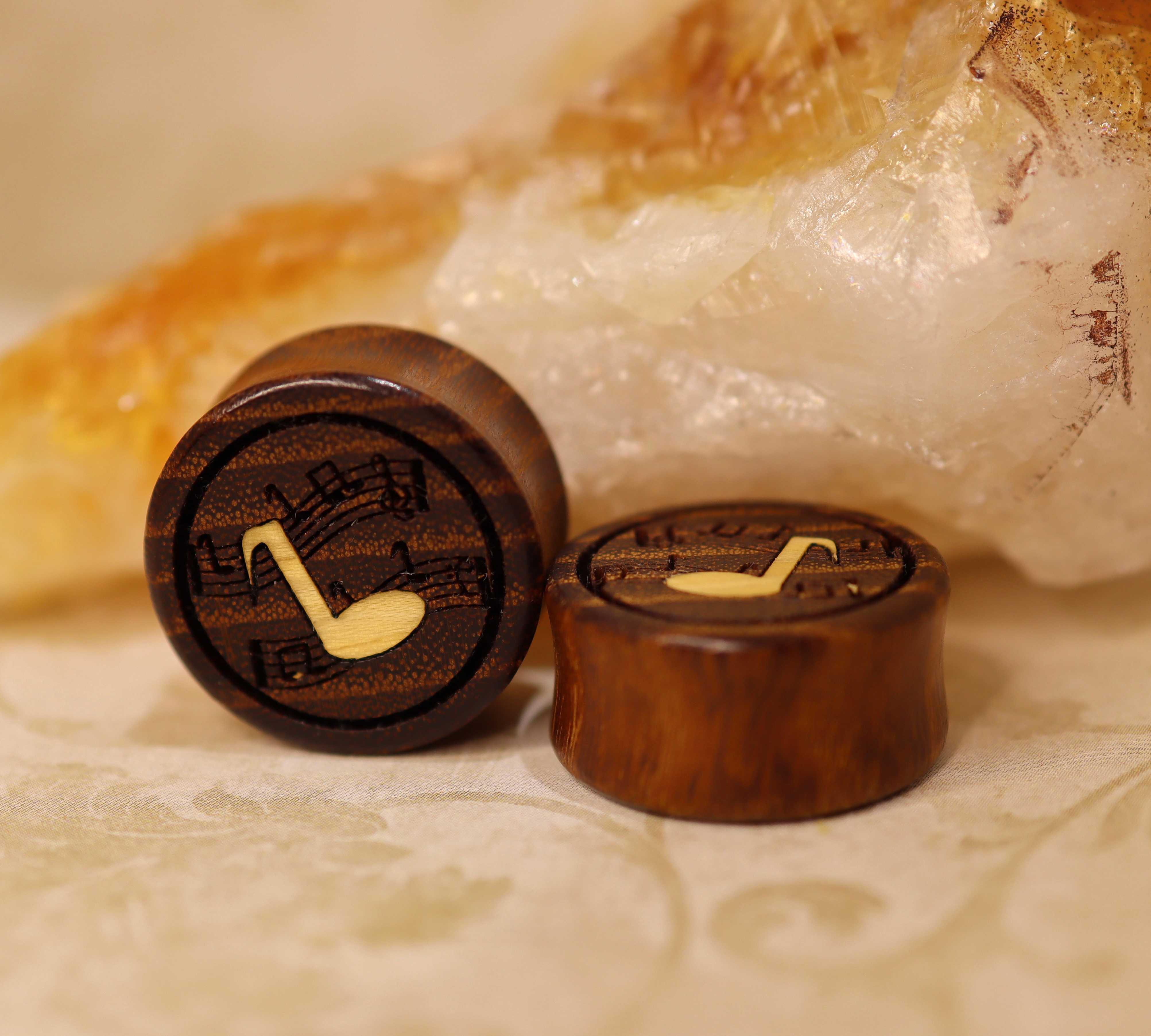 Music Note Wood Plugs