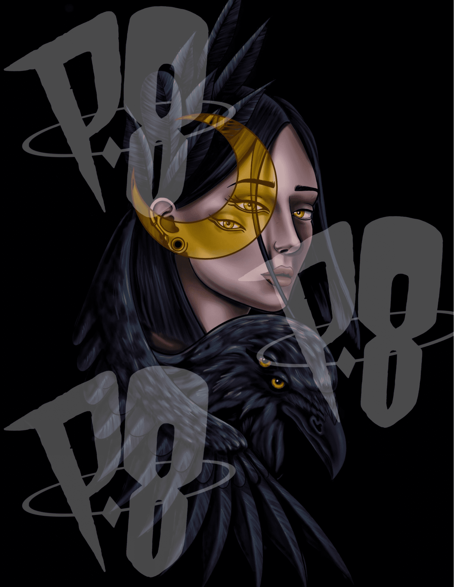 Raven Girl Print