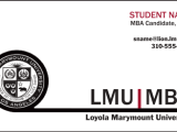 Printing Services Los Angeles Lmu Mba Business Card Order