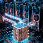 stock image quantum computing atom icon hybrid GPU AI architecture
