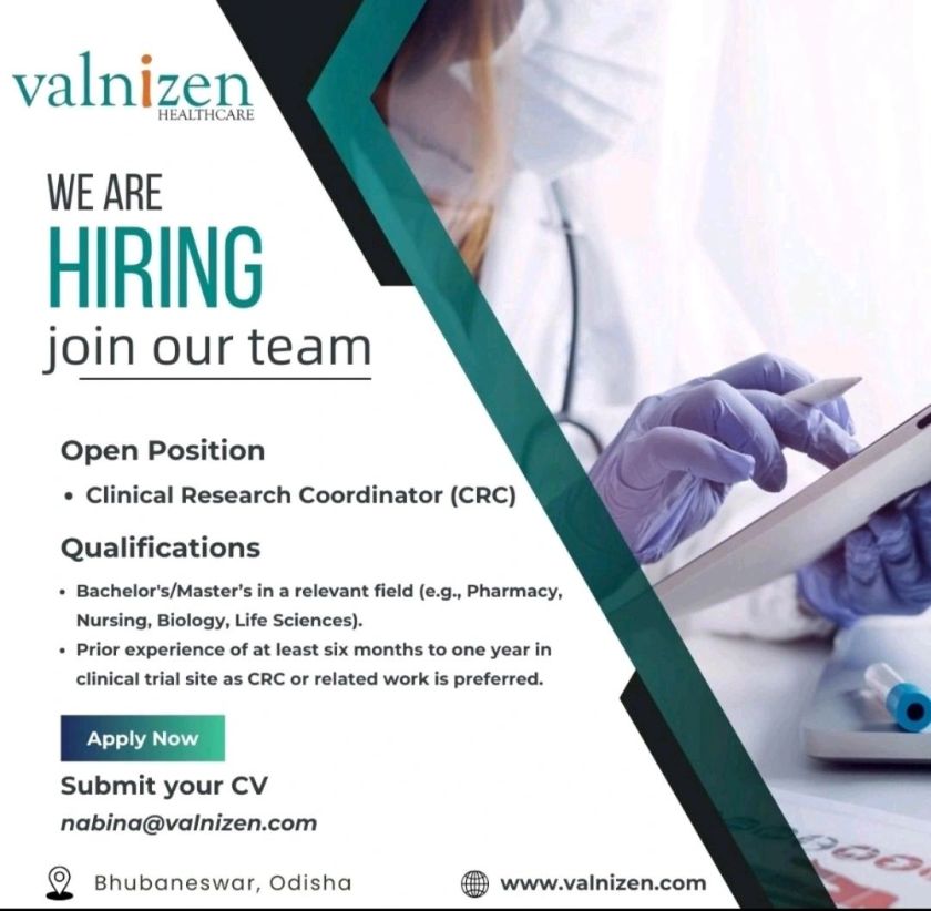 Valnizen Healthcare Hiring for Clinical Research Coordinator Valnizen Healthcare Hiring for Clinical Research Coordinator