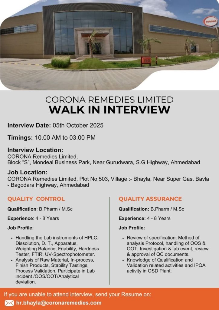 Corona Remedies is Hiring for Quality Control & Quality Assurance Jobs Corona Remedies is Hiring for Quality Control & Quality Assurance Jobs