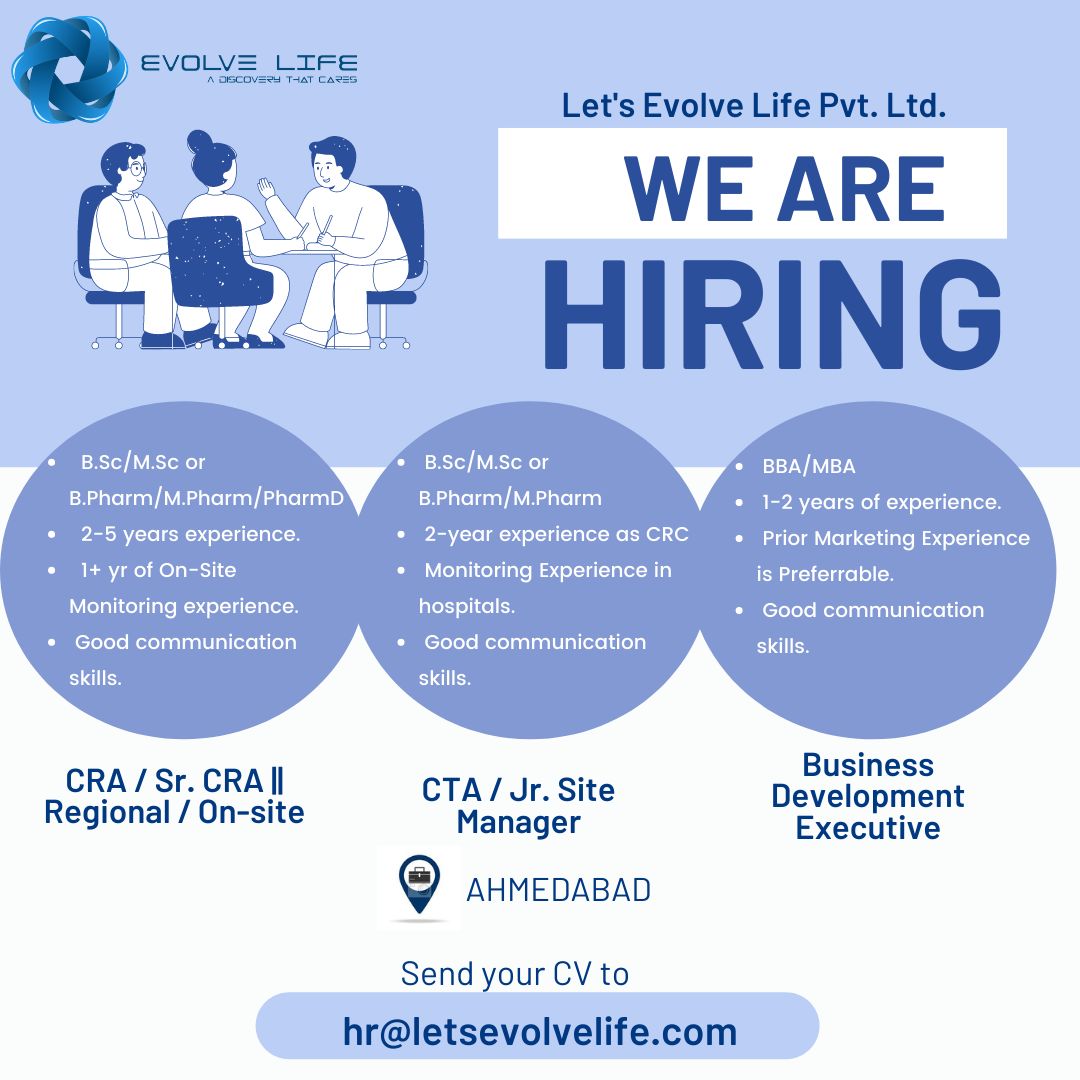 Evolve Life Pvt. Ltd - Hiring M.Sc / B.Pharm / B.Sc / M.Pharm / Pharm.D ...
