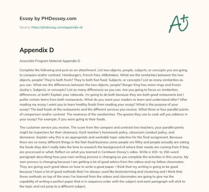 Appendix D 400 Words Phdessay Com - Premium Light Image Gallery - High Resolution