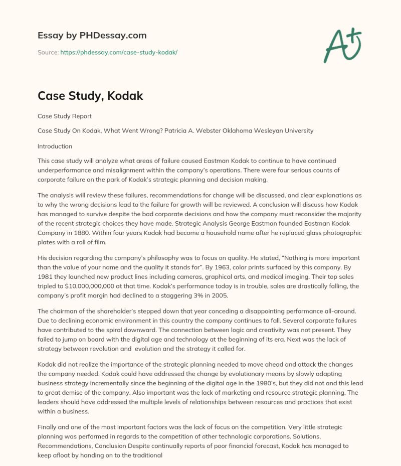 Pr Process Case Study Kodak Essay Example Studyhippo Com - Vintage Patterns - Classic Full HD Collection