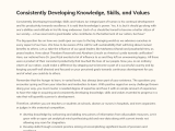 Consistently Developing Knowledge Skills And Values 600 Words