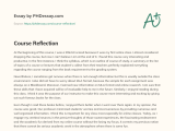 Course Reflection 300 Words Phdessay