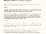 Interpersonal Communications Assignment Phdessay