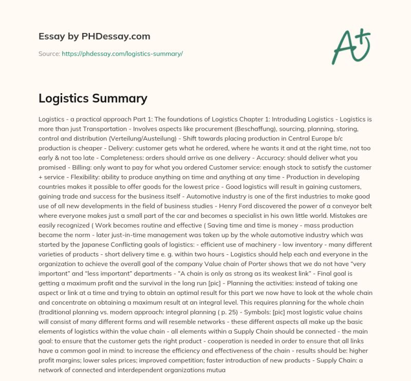 Logistics Industry Analysis Essay Example Studyhippo Com - Best Minimal Illustrations in Retina