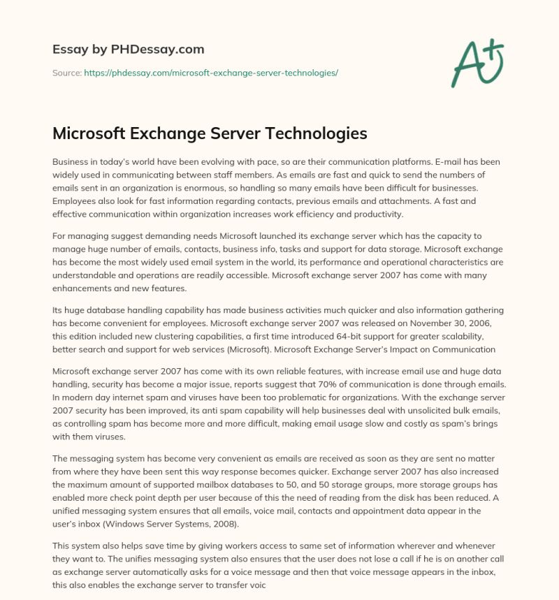 Microsoft Exchange Server Report Final3 Docx Internet Computing - High Quality Mountain Texture - Retina