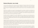 Natural Disaster Case Study Phdessay