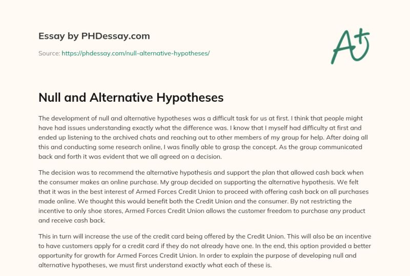 Alternative Hypothesis Free Essay Example - Classic City Design - Ultra HD