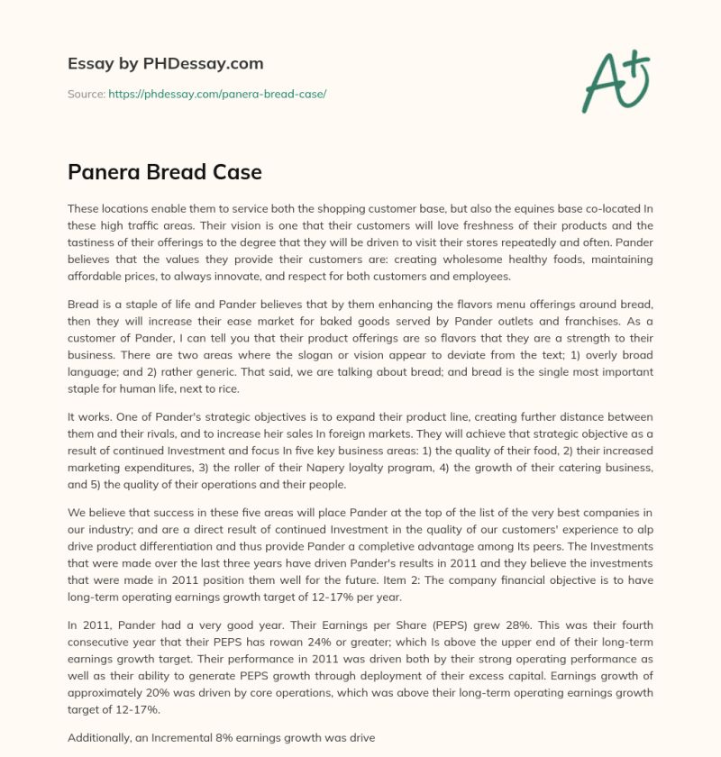 Panera Bread Case Study Analysis Essay Example Studyhippo Com - Landscape Picture Collection - Ultra HD Quality