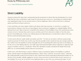 Strict Liability 400 Words Phdessay