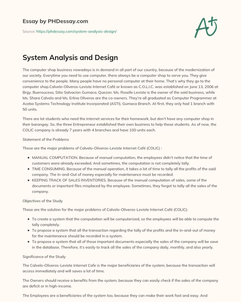 Systems Analysis And Design Example Phdessay Com - Minimal Pattern Collection - Ultra HD Quality