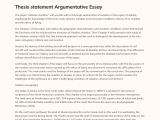 Thesis Statement Argumentative Essay Phdessay